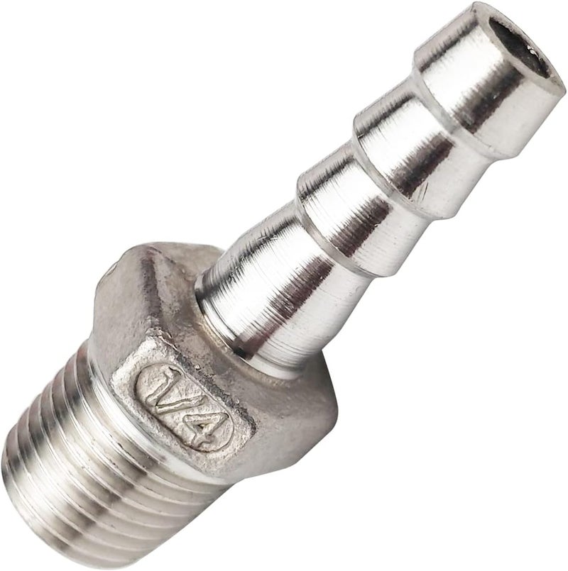 JENSWILL 3/8"(10mm) Hose Barb to 1/4" NPT Male Threaded- Stainless Steel Hose Fitting Connector Adapter Pipe Fitting Pack of 2 - Image 4